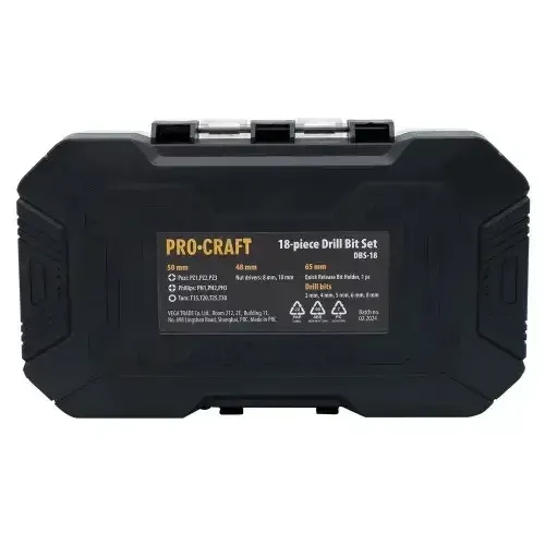 Набір біт і свердел Procraft DBS-18 (18 шт) у кейсі Львів