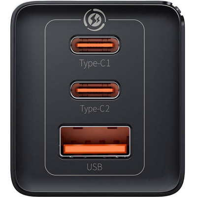 Зарядний пристрій Baseus 2xUSB-C 65W + 1xUSB GaN + cable USB-C to USB-C 100W 1.0m black (CCGP120201) Вінниця - фото 9