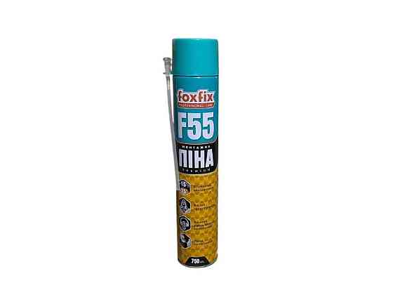 Пена монтажная ручная 750мл всесезонная F55 (700г) ТМ FOXFIX Solmir Киев
