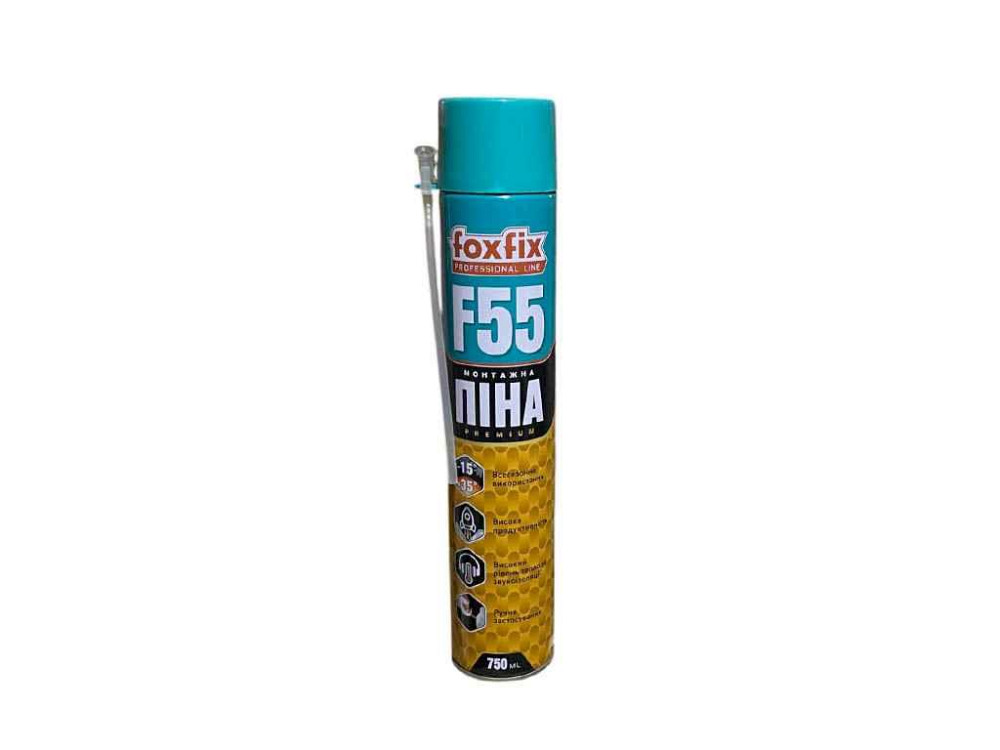 Пена монтажная ручная 750мл всесезонная F55 (700г) ТМ FOXFIX Solmir Киев - изображение 1