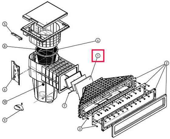 Комплект переливного шлюза X-Line для скиммера Hayward X-Pro 600, светло-серый Киев