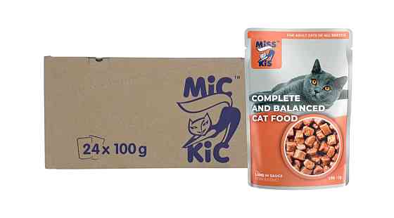 Мис Кіс вологий корм для кішок з ягням в соусі 100 г (блок 24 шт) Вінниця