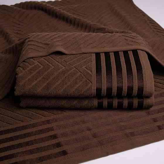 Комплект махровых полотенец SOFT 2шт GM Textile 50х90см, 70х140см 500г/м2 (Коричневый) Сумы