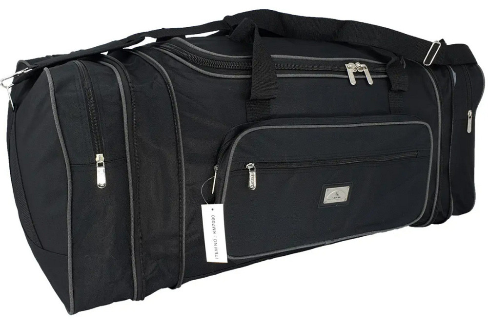 Сумка дорожная KAIMAN с расширением 60 (70) см черная S607001 Киев - изображение 4
