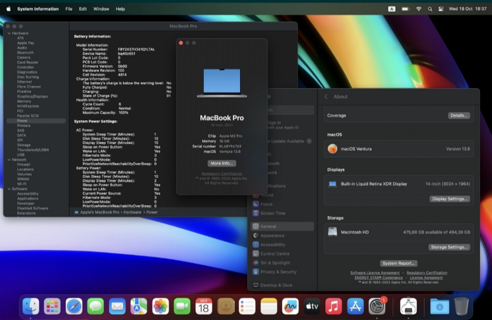 Стан нового, 1749S MacBook Pro 14 2023 M2 Pro 16 Ram 512 SSD. Київ - фото 3