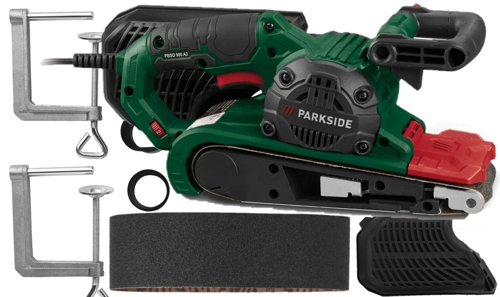 Ленточная шлифовальная машина с 2 зажимами Parkside (PBSD 900 A2) 900 Вт Нововолынск - изображение 1