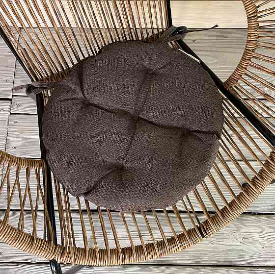 Подушка для стільців (38x38х5 см) кругла Decorator Мальмо колір коричневий 84-042 Київ