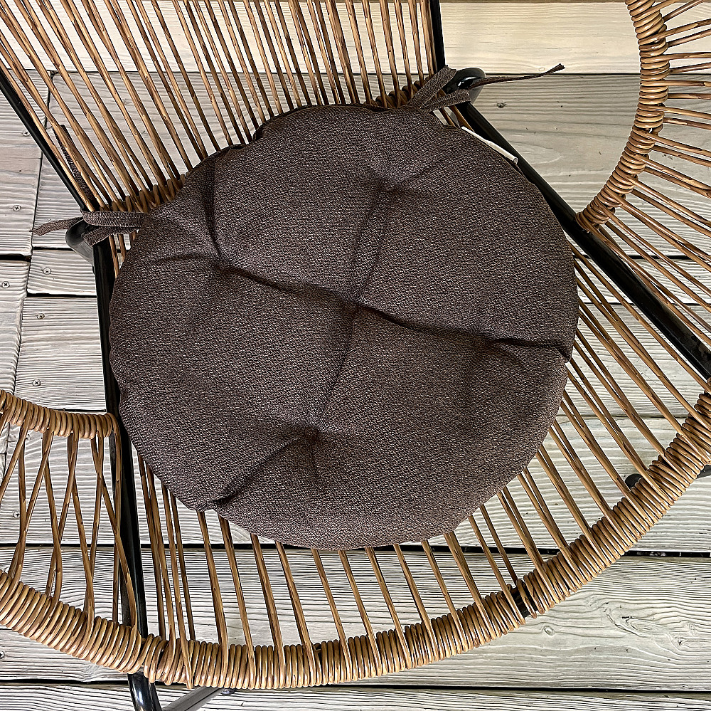 Подушка для стільців (38x38х5 см) кругла Decorator Мальмо колір коричневий 84-042 Київ - фото 1