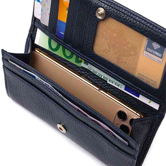 Жіночий гаманець з натуральної шкіри CANPELLINI 21830 Синій Київ