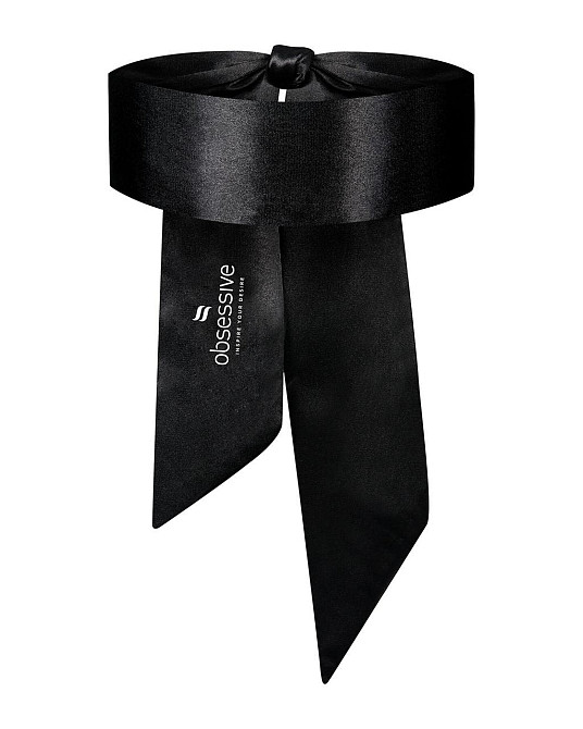 Атласна пов’язка маска Obsessive Blindfold black One size, чорна Sex Aura Київ - фото 2