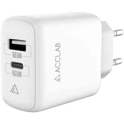 Зарядное устройство ACCLAB AL-TC220 (1xUSB, 1xType-C) (1283126556494) Винница
