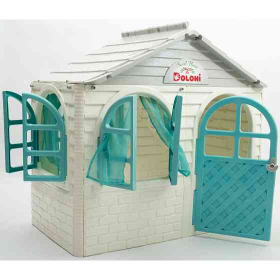 Ігровий будиночок для дітей Doloni середній 130х120х130см (Сіро-бірюзовий) Київ