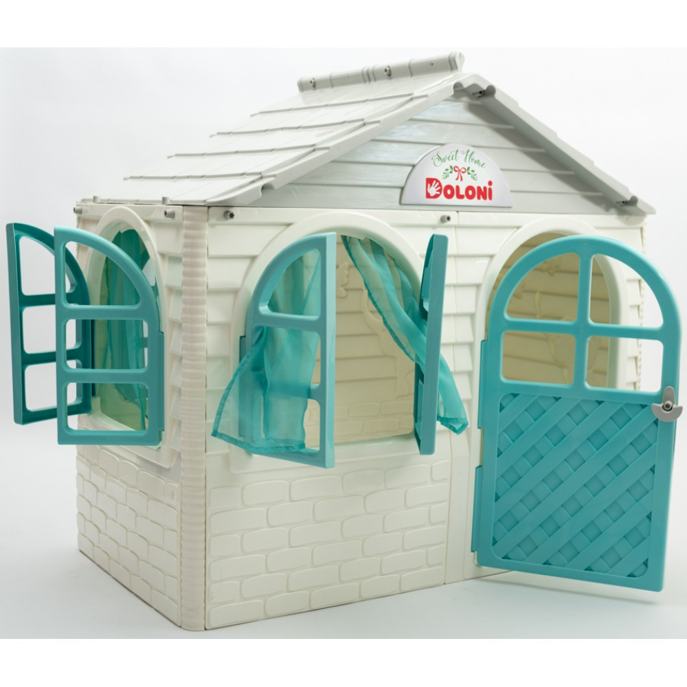 Ігровий будиночок для дітей Doloni середній 130х120х130см (Сіро-бірюзовий) Київ - фото 3