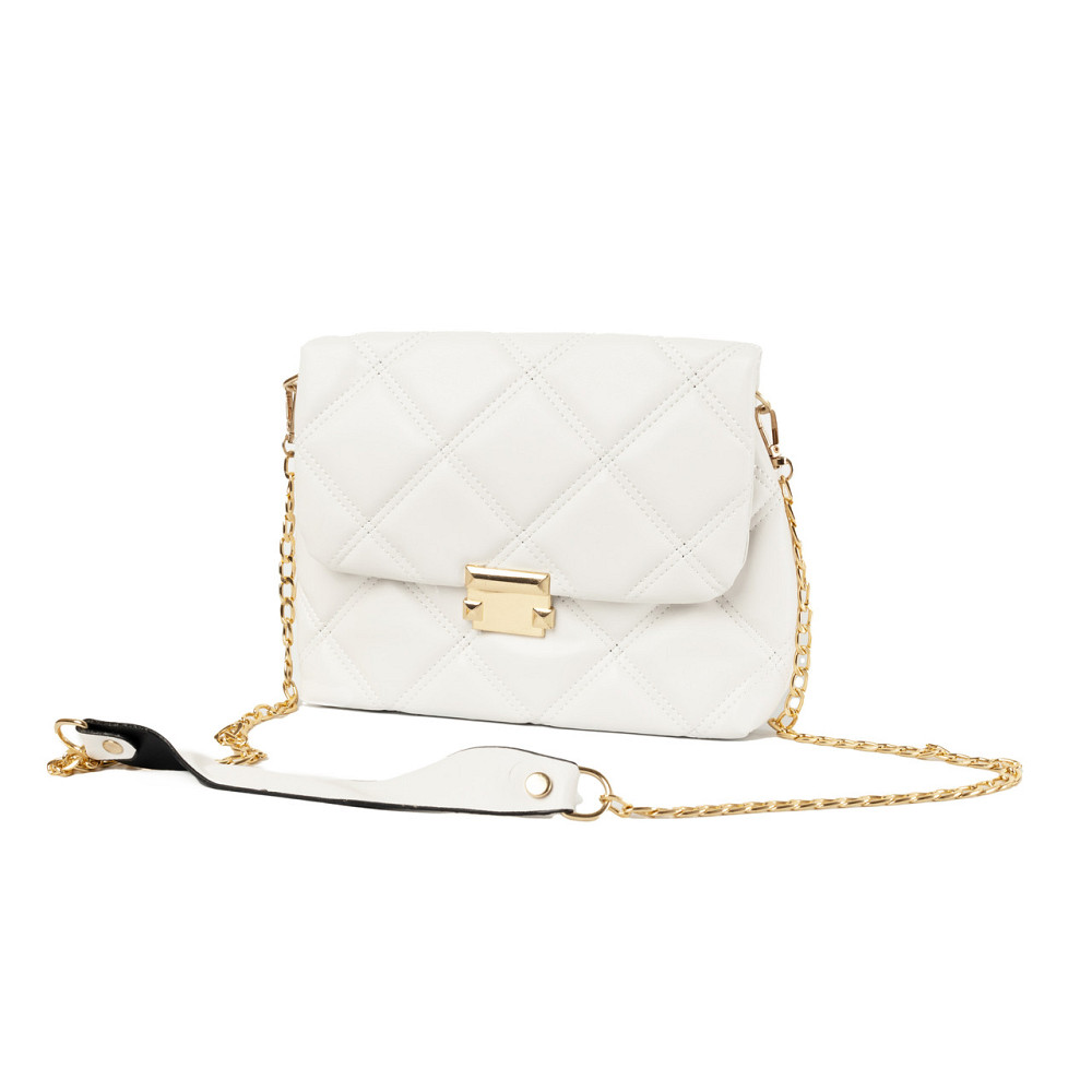 Сумка женская элегантная из качественного стеганого кожзама и длинной ручкой-цепочкой, Белый Каменец-Подольский - изображение 1