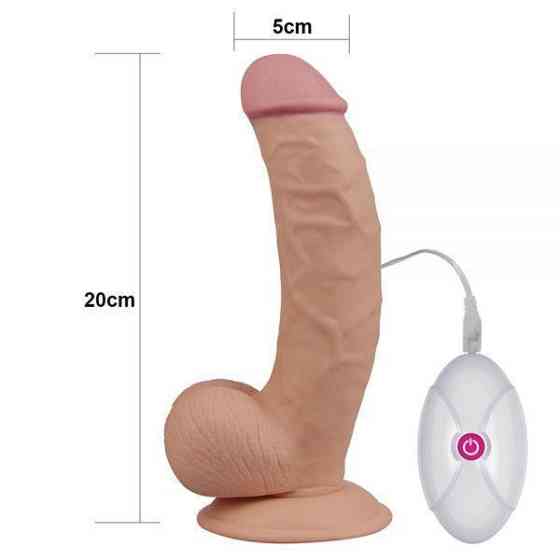Реалістичний вібратор із виносним пультом керування 7.5" The Ultra Soft Dude, Flesh Vibrating Sex Aura Київ