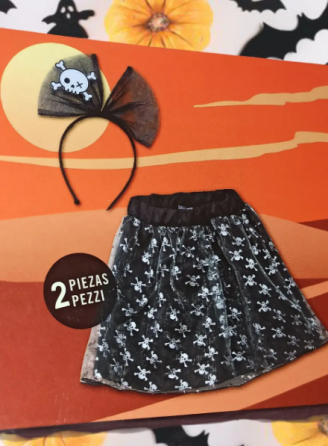 Костюм для Хелловін для дівчинки з черепами 3-5 лет чорно-сріблястий Київ