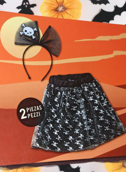 Костюм для Хелловін для дівчинки з черепами 3-5 лет чорно-сріблястий Київ - фото 2