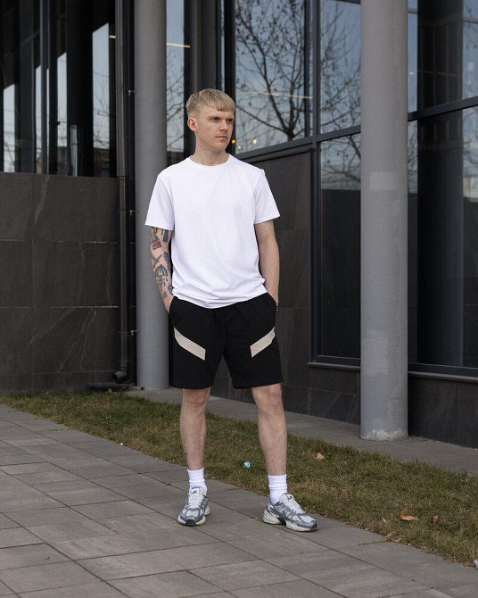 Мужские черные шорты прямого кроя весна/лето Pobedov Hype Киев - изображение 3