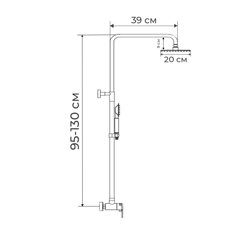 Душова колона зі змішувачем для душової кабіни з нержавіючої сталі Mixxus SUS-003-J (SS0020) Харків - фото 2
