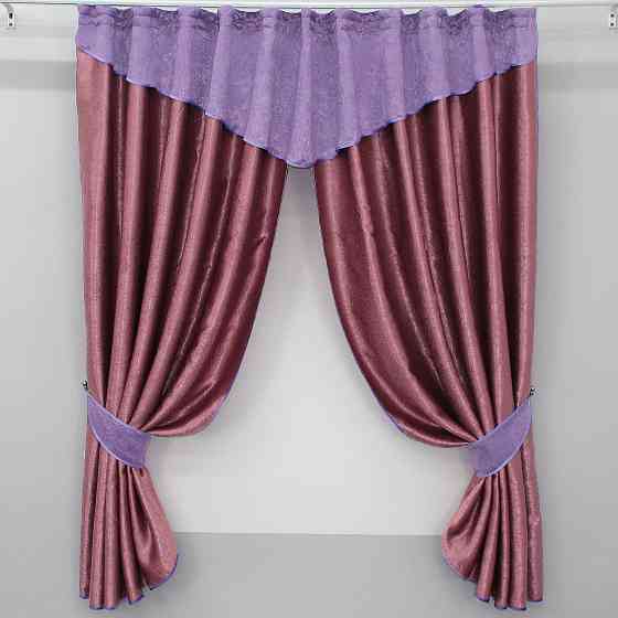 Шторки (270х170см) с ламбрекеном и подхватами цвет малиновый с фиолетовым 00к 59-232 Киев