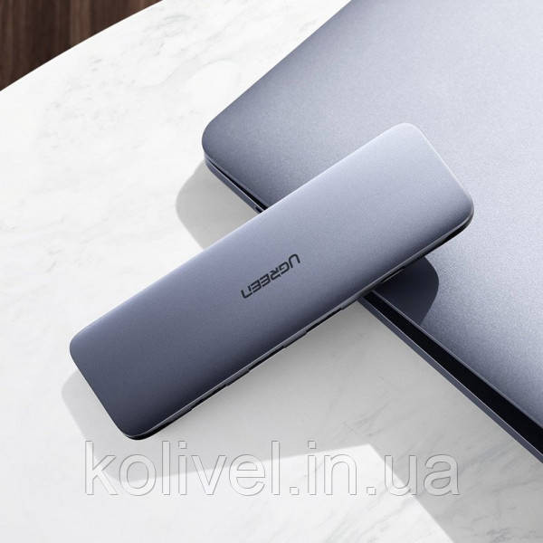 Док-станція USB3.0 Type-C --> HDMI/USB 3.0x3/HDMI/Type-c PD Ugreen CM285 Сіра (70408) Київ - фото 7