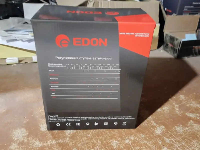 Зварювальна маска хамелеон Edon ED 5000 : автозатемнення, 16 DIN, щиток зварника (ED5000) Київ - фото 5