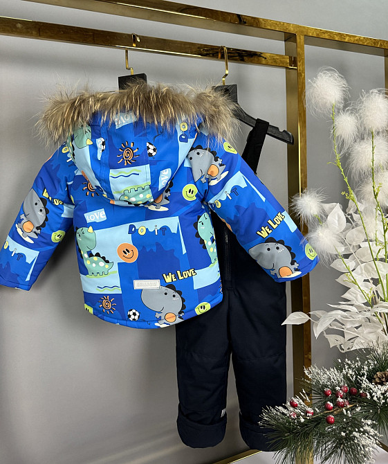 Детский зимний комбинезон на мальчика куртка и полукомбинезон 74,80,86,92 Николаев - изображение 2