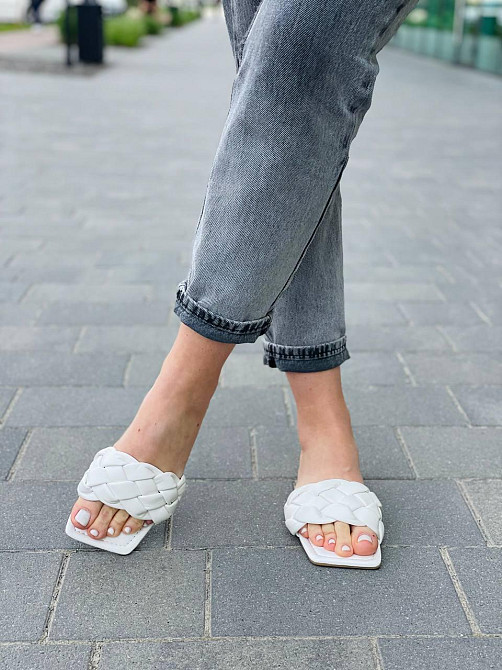 YES MILE Стильні шльопанці жіночі еко-шкіра білі на плоскій підошві літні YES MILE SS-101 р. 36 Коломыя - изображение 5