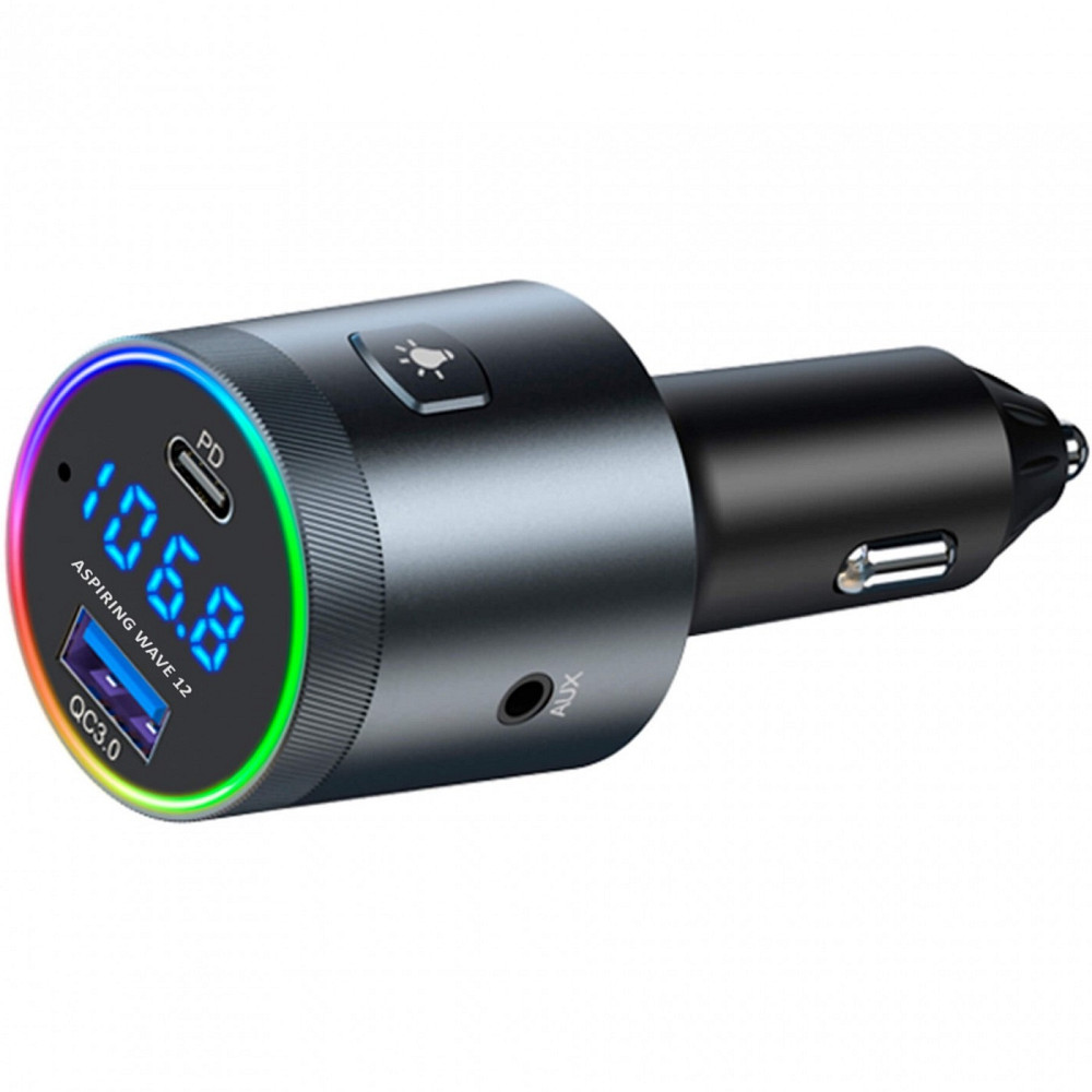автомобільний FM-трансміттер Aspiring Wave 12 48W PD LED/Bluetooth/microSD/QC3.0,USB-C 30W Вінниця - фото 6