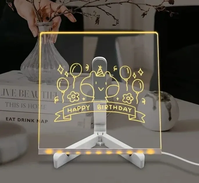 3D акриловая светодиодная доска для заметок с подсветкой и маркером для офиса и дома Одесса - изображение 1