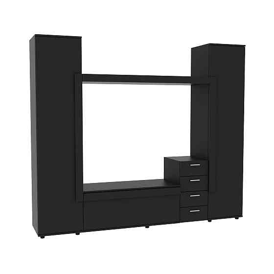 Стенка в гостиную под ТВ Эхо-2, Антрацит, 2160х420х1850 Львов