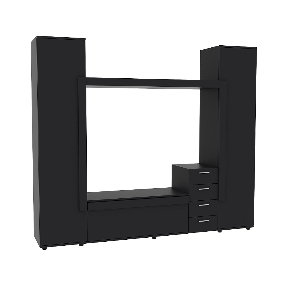 Стенка в гостиную под ТВ Эхо-2, Антрацит, 2160х420х1850 Львов - изображение 1