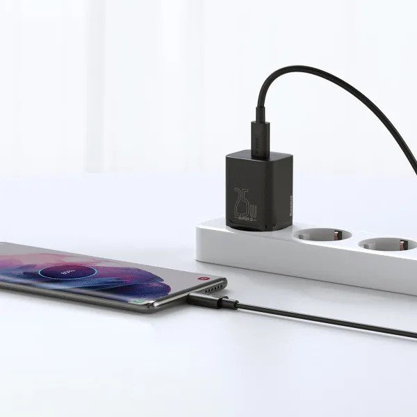 Мережевий зарядний пристрій Baseus Super Si Quick Charger 1C 25W EU, колір чорний CCSP020101 Одеса - фото 10