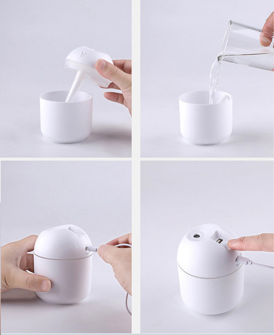 Портативний ультразвуковий зволожувач повітря з нічником Київ - фото 9