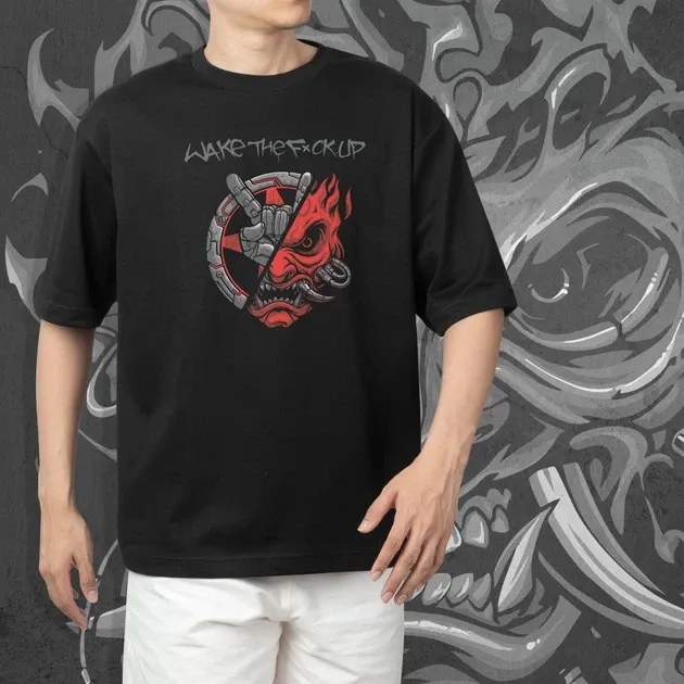 Футболка для подростка мальчика с принтом Cyber Punk Wake up 140amurai 2 Размер 160 Anime10847 Днепр - изображение 4