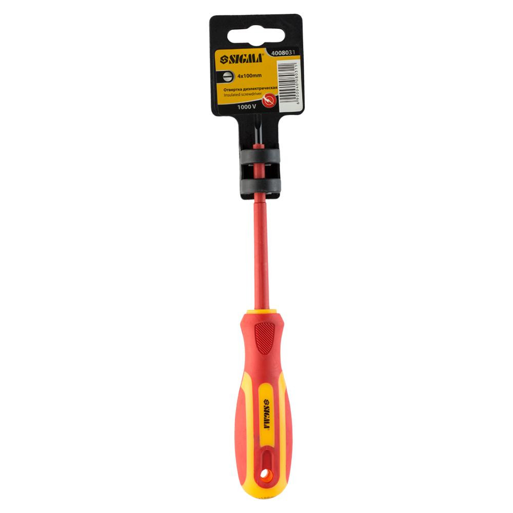 Sigma Отвертка диэлектрическая шлицевая SL4.0×100мм 1000В CrV SIGMA (4008031) Коломыя - изображение 5