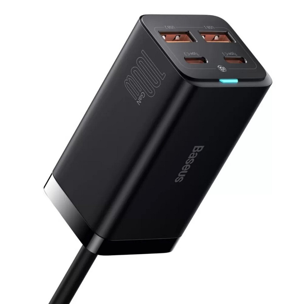 Мережевий зарядний пристрій Baseus GaN3 Pro Desktop Powerstrip AC+2U+2C 100W EU Black (With Mini White Cable Type-C to Type-C 100W(20V/5A) 1m Black） Киев - изображение 2