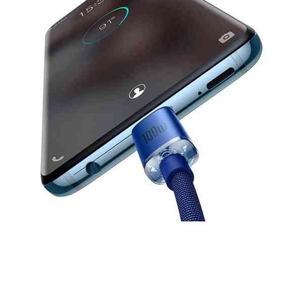 Кабель Baseus Crystal Shine Series Fast Charging Data Cable Type-C to Type-C 100W 1.2m Blue Київ