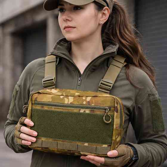 Чоловіча стьобана сумка через плече, Сумка у військовому стилі на плечі Чоловіча армійська DI-79 Львів