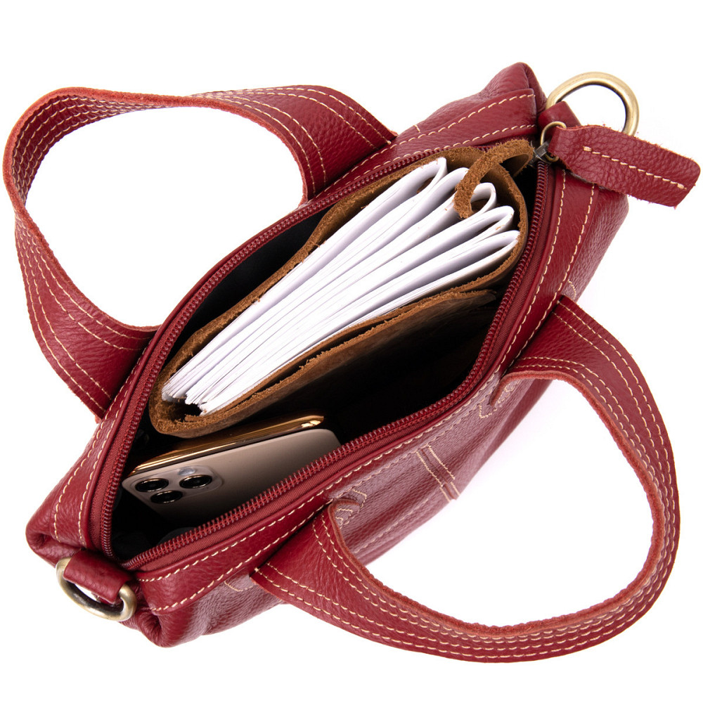 Сумка жіноча на блискавці флотар Vintage 20405 Червона Київ - фото 4