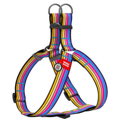 Шлея для собак WAUDOG Nylon з QR паспортом "Лінія 1" пластиковий фастекс XL (324-0006) Вінниця - фото 1