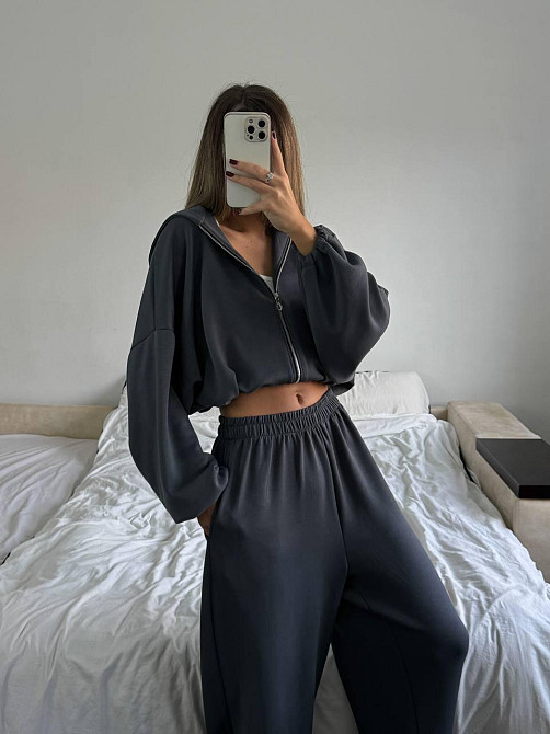 Жіночий трендовий костюм з турецького трикотажу oysho Графіт Одеса - фото 10