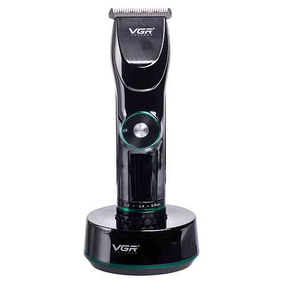 Професійна машинка для стрижки волосся та бороди з LED-дисплеєм та підставкою VGR V-256 Київ