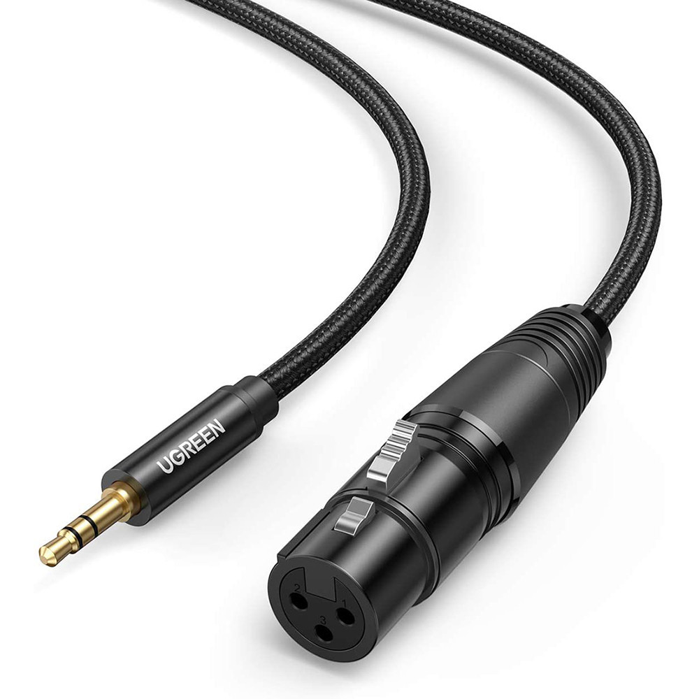Мікрофонний кабель Ugreen AV182 XLR Male to Mini Jack AUX Microphone Cable (Чорний, 1м) Миколаїв - фото 1