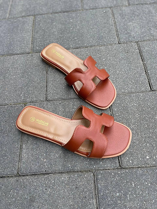 Meideli Зручні шльопанці еко-шкіра на низькому ходу коричневі класичні жіночі MEIDELI C50-7 р. Коломыя - изображение 10