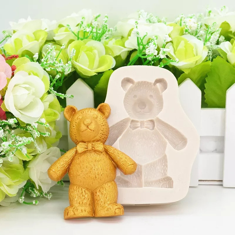 Молд силиконовый Мишка 78 на 62 мм серый Киев - изображение 1