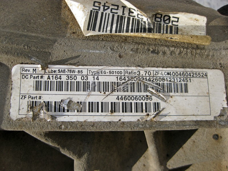 Mercedes-Benz  A1643500314 Редуктор заднього моста 1:3.7 ML W164 GL X164 R-Class W251 Одеса - фото 5