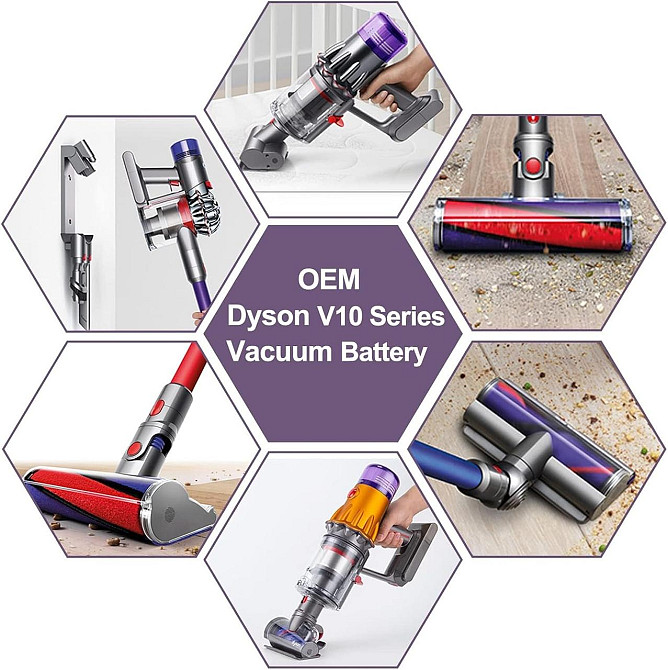 Акумулятор для пилососу Dyson V10 6000 мАг 25.2 V, змінна батарея для V10 Absolute, Animal, Motorhead, Fluffy, Total Clean (SV12) Київ - фото 5