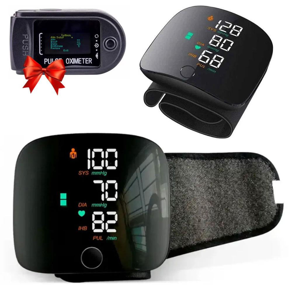 Тонометр на зап'ястя LY-84 + Подарунок Пульсоксиметр SP2 / Апарат для вимірювання тиску з голосом Київ - фото 1