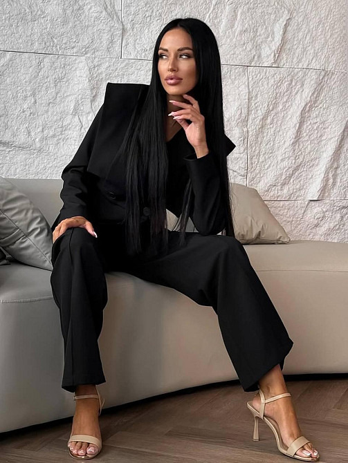 Жіночий стильний брючний костюм двійка: піджак і штани костюмка Одеса - фото 3